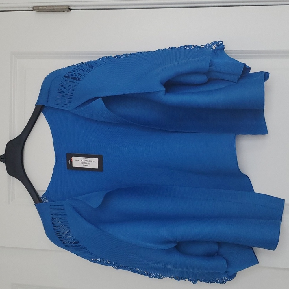 Royal blue cardigan sweater